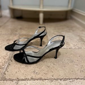 Dolce & Gabbana black snakeskin leather sandals. Size Us 7 Eu 37.